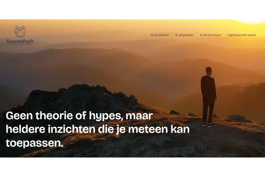 header SuccespathBooks website bergen zon man