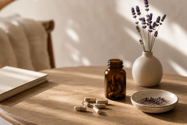 tafel potje homeopathisch middel vaas lavendel